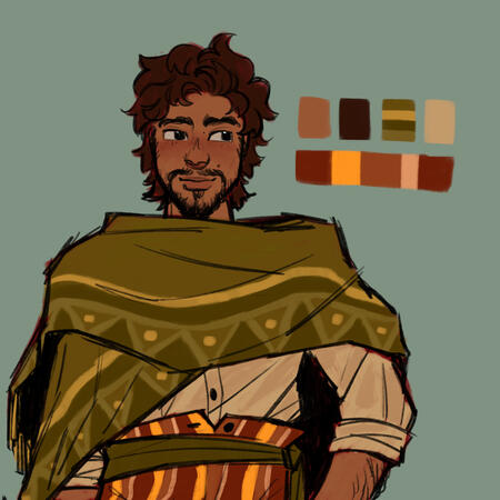 half-body + simple